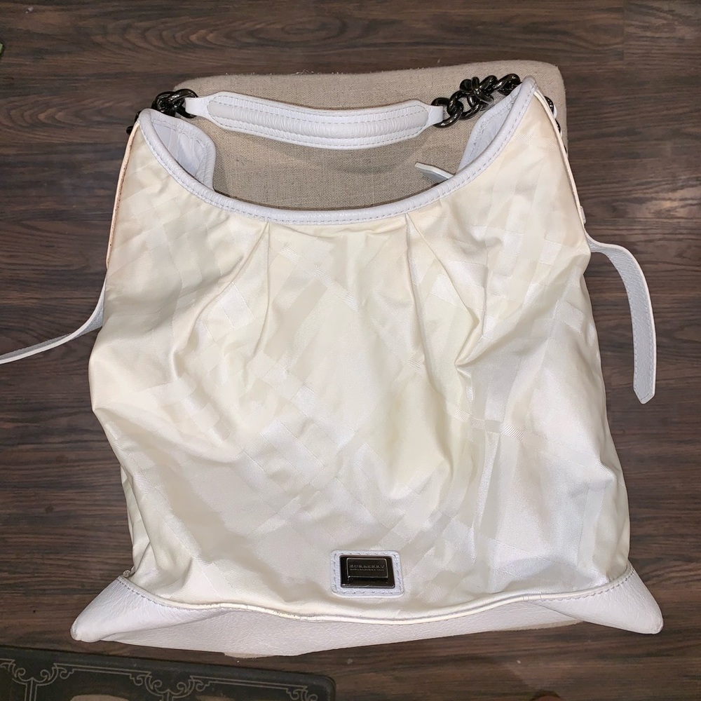 White Burberry purse